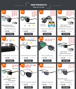 0 -0.50 -0.75 -175 -5.5 -6 Metal frame Photochromic Sunglasses Chameleon Lens Myopia Glasses Women Short-sighted Eyeglasses