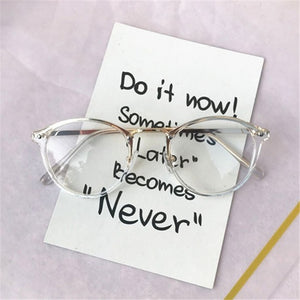 Round Glasses Frames Men Women Vintage Transparent Optical Eyeglasses Frames Black Pink Clear Lens Spectacles Eyewear