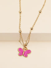 Carica l'immagine nel visualizzatore di Gallery, Korean Blue Gradient Butterfly Necklace for Women Girls Silver Color Rainbow Butterflies Pendant Choker Necklaces Jewelry Gift