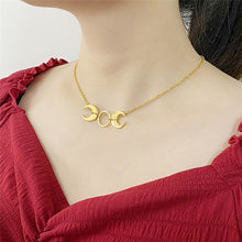 Load image into Gallery viewer, Word Necklace Men Women Flame Pendant Necklace Hip-Hop Rock Titanium Stainless Steel Gold Color Chain Necklace