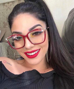 Eyeglasses Square glasses woman  fashion Clear lens Optical glasses frame women Metal Legs female oculos