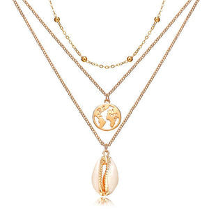 IF YOU Boho Coin Shell Rose Pendant Necklace For Girl Moon Crystal Choker Necklaces Women Beach 2020 Fashion Statement  Jewelry