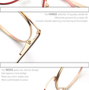 square oval cat eye metal optical prescription eyeglasses frames customizable fashion clear  fake glasses women without diopters