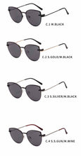 Load image into Gallery viewer, metal clip on sunglasses 33077 cateye shape optical glasses frame with clip on removable polarized sunglasses lenses for women
