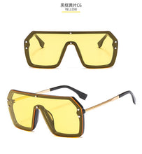 Load image into Gallery viewer, futuristic ff sunglasses women 2022 uv400 big rectangle fashion ff logo sunglasses oversized festival oculos de sol feminino