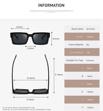 Load image into Gallery viewer, Sunglasses Women Rectangle Frame Transparent Brand Designer Retro Sun Glasses Unisex Square Brown UV400 AE0664