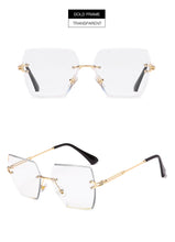 Carica l'immagine nel visualizzatore di Gallery, Occhiali da sole senza montatura di nuova moda Occhiali da sole di marca di lusso da donna Occhiali da sole quadrati in metallo UV400 Shades Eyewear Oculos Gafas de sol 