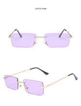 Load image into Gallery viewer, Rimless Alloy Small Square Sunglasses For Women Vintage Ins Hot Gradient Clear Sun Glasses Female Uv400 Shades Hip Hop Eyewear