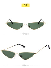 Load image into Gallery viewer, Triangle Metal Frame Sunglasses Women Cat Eye Cool Small Fashion Sun Glasses Shades Ocean Color Oculos De Sol Feminino UV400
