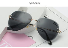 Load image into Gallery viewer, 2022 New Brand Designer Rimless Pilot Sunglasses Women Men Retro Dimond Cutting Lens Gradient Sun Glasses For Female UV400