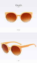 Carica l'immagine nel visualizzatore di Gallery, Occhiali da sole Cat Eye Donna Moda Donna Occhiali da sole vintage Donna Cerchio rotondo Sexy Retro Oculos De Sol Feminino UV400 punti 