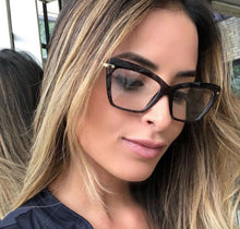 Carica l&#39;immagine nel visualizzatore di Gallery, Square Women reading Glasses Frame Crystal Multi-section Brand Design Optical Computer oculos Glasses gafas de lectura mujer