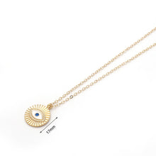 Load image into Gallery viewer, 2020 New Fashion Ladies Chic Gold Chain Colorful Rhinestone Filled Evil Eye Coin Necklaces For Women Bohemian Gold Necklaces