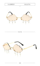 Carica l'immagine nel visualizzatore di Gallery, Rimless Sunglasses Women's Personality Funny Party Flash Steampunk Sunglasses Trendy Clouds Decoration Glasses Eyeglass