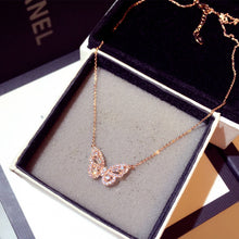Load image into Gallery viewer, Cute Rose Gold Silver Color Butterfly Pendant Long Chain Necklace Choker for Women Fashion Jewelry 2020 NEw