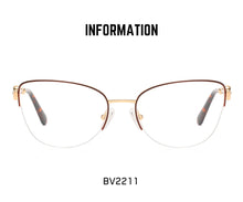 Load image into Gallery viewer, Semi Rimless Cat Eye Myopia Glasses Frame Women Optical Prescription Eyeglasses Frame Ladies Retro Luxury Brand Spectacles Frame
