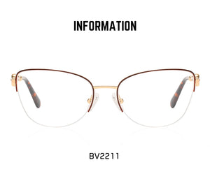 Semi Rimless Cat Eye Myopia Glasses Frame Women Optical Prescription Eyeglasses Frame Ladies Retro Luxury Brand Spectacles Frame