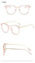 Load image into Gallery viewer, Transparent Cat Eye Glasses Frames Women Men Vintage Clear Optical Round Eyeglasses Metal Myopia Frame