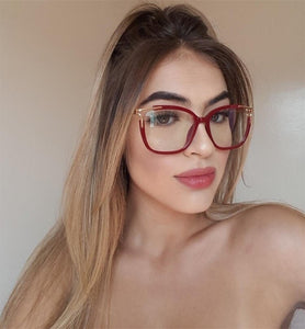 Eyeglasses Square glasses woman  fashion Clear lens Optical glasses frame women Metal Legs female oculos
