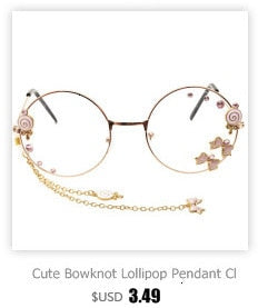 Cute Sakura Pendant Clear Optical Glasses Frame Women Round Girls Retro Eyeglasses Gothic Handmade Eyewear Glass Oculos De Gafas