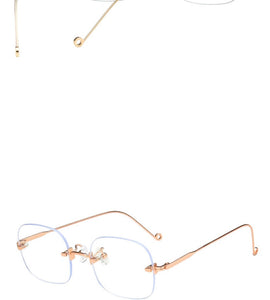 2022 Women Glasses Frame Luxury Eyeglasses Frame Women Anti Blue Light Eyewear Optics Brand Women Frameless Spectacle