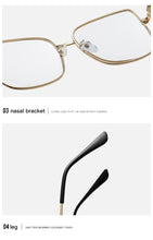 Carica l&#39;immagine nel visualizzatore di Gallery, oversized square glasses frame women fashion high quality clear lens New luxury brand Metal Frame Eyeglasses Frames For Women