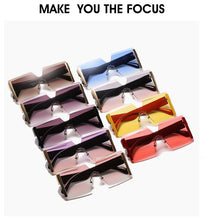 Load image into Gallery viewer, 2022 Oversized Square Rimless Sunglasses Women Brand Designer Flat Siamese Sun Glasses Female Eyewear Travel Gafa de sol