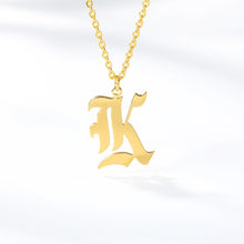 Load image into Gallery viewer, Old English Letter Initial Necklaces For Women Men Gold Silver Color Stainless Steel Chain Male Female Pendant Necklace Jewelry