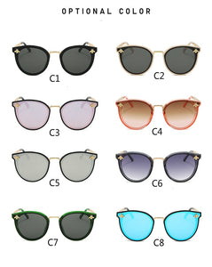 2022 Bee Women's Sunglasses Oval Metal Frame Little Bee Men's Sunglasses UV400 Classic Retro Brand Sport  Glasses