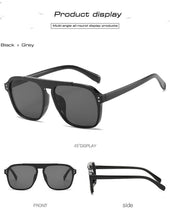 Load image into Gallery viewer, Oversized Square Sunglasses Women Retro Nail Decoration Blue Yellow Clear Lens Men Fashion Outdoor Driving Sun Glasses
