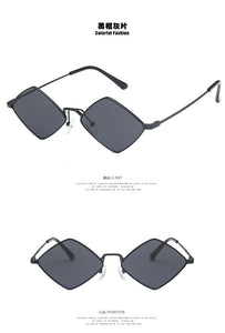 2022 Sunglasses Women Metal Rhombus Sun glasses Irregular Vintage Small Frame Goggle Uv400 Ladies Oculos Gafas De Sol