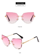 Load image into Gallery viewer, Rimless Cat Eye Sunglasses Luxury Brand Design Women Metal Sun glasses Fashion Lady Shades UV400 Eyewear oculos gafas de sol