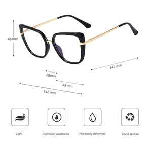 Cat Eye Plastic Titanium Anti Blue Glasses Frames Ultralight Women Optical Fashion Computer Glasses