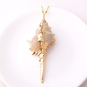Conch Shell Necklace Sea Beach Shell Chain Pendant Necklace For Women Collier Femme Shell Cowrie Summer Jewelry Bohemian