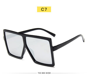 New Square Sunglasses Women Sun Glasses Female Eyewear Eyeglasses Plastic Frame Clear Lens UV400 Shade Fashion Driving