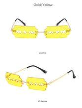 Load image into Gallery viewer, Small Rectangle Rimless Sunglasses Women NEW Fashion Blade Shape Vintage Hollow Eyeglasses Women Razor Gafas Punk UV400 Alloy