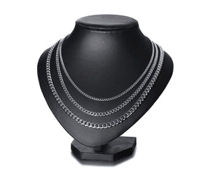 CUBAN LINK 3 TO 7 MM  STAINLESS STEEL NECKLACE FOR MEN CHOKER JEWELRY