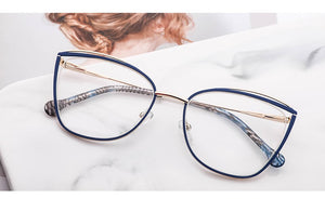 Metal Glasses Frame Women Cat Eye Myopia Computer Eyeglasses Frame  Lady Stylish Eyewear High Quality MS3535