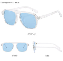 Load image into Gallery viewer, Oversized Square Sunglasses Women Retro Nail Decoration Blue Yellow Clear Lens Men Fashion Outdoor Driving Sun Glasses
