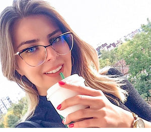 Ralferty Retro Glasses Frame For Women Anti Blue Myopia Prescription Optic Women's Glasses Decorative Cat Eye Frames oculos
