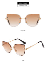 Load image into Gallery viewer, Rimless Cat Eye Sunglasses Luxury Brand Design Women Metal Sun glasses Fashion Lady Shades UV400 Eyewear oculos gafas de sol