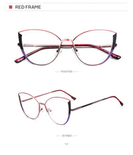 Load image into Gallery viewer, Clear Cat Eye Glasses Frame Women&#39;s Glasses Fake Prescription Round Glasses Female Myopia Eye Glasses For Beauty For PC