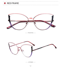 Clear Cat Eye Glasses Frame Women's Glasses Fake Prescription Round Glasses Female Myopia Eye Glasses For Beauty For PC
