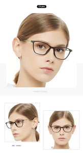 OCCI CHIAR Cat Eye Blue Light Glasses Frame Women Computer Glasses Decorative Myopia Prescription Eyeglasses Frames Fake Eyewear