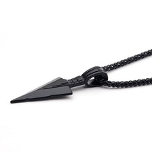 Carica l&#39;immagine nel visualizzatore di Gallery, Men&#39;s  Design Matte Black Long Necklace with Arrow Pendant Jewelry Chain Hip Hop Punk Rock Christmas Halloween Gift For Men Wome