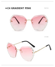 Load image into Gallery viewer, 2022  Vintage Round Sunglasses Women Men  Fashion Rimless Glasses Retro Pink Gradient Sun Glasses Women UV400 Shades Oculos