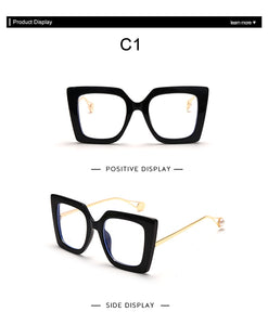 Vintage Glasses Women Men Square Clear Glasses Optical Eyeglasses Frame Transparent Lens Spectacle Frame NOT Anti Blue Light