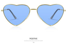 Load image into Gallery viewer, WUE Ladies Heart Shaped Sunglasses metal Women Brand Designer Fashion Rimless LOVE Clear Ocean Lenses Sun Glasses Oculos UV400
