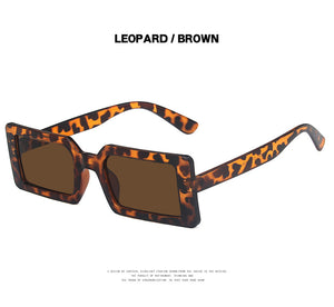 Trendy Rectangle Sunglasses Women Green Fluorescent Street Shot Eyewear Black Thick Frame Fashion Female Cool Sun Glasses