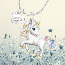 Load image into Gallery viewer, Cute Rainbow Unicorn Necklace Fashion Cartoon Animal Necklaces for Kids Children Heart Statement Jewelry Gifts 2020 New